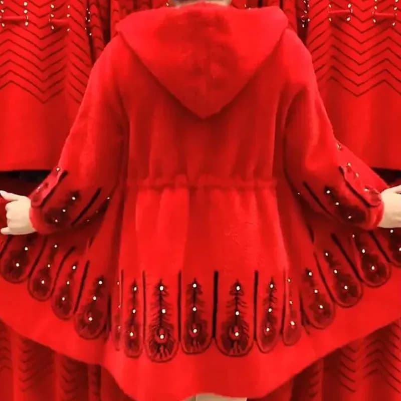 Manteau Long et Épais en Cachemire de Vison pour Femme, Cardigan Haut de Gamme, Vêtement d'Hiver pou