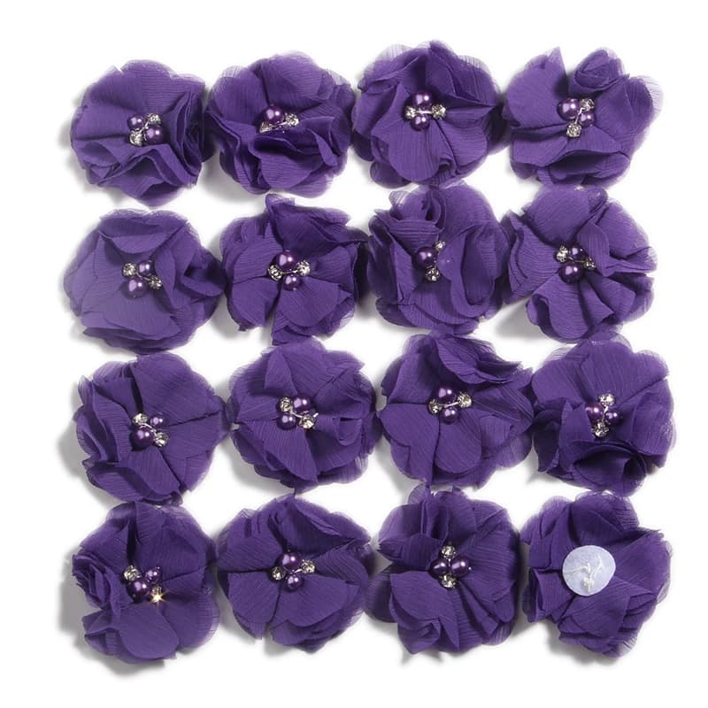 Fleur de cheveux en mousseline de soie pour bébé, centre de biscuits perlé, accessoires pour cheveux