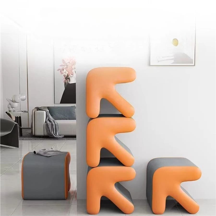 Tabourets de Dressing, chaises d'entrée en cuir, support de rangement, repose-pieds en flèche, tabou