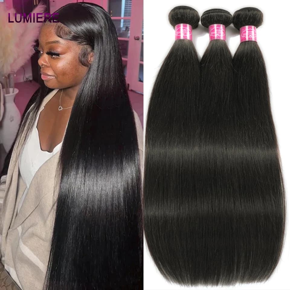 Sophia-Bundles de cheveux humains raides, vague bouclée profonde, vierge brésilienne, extensions de 