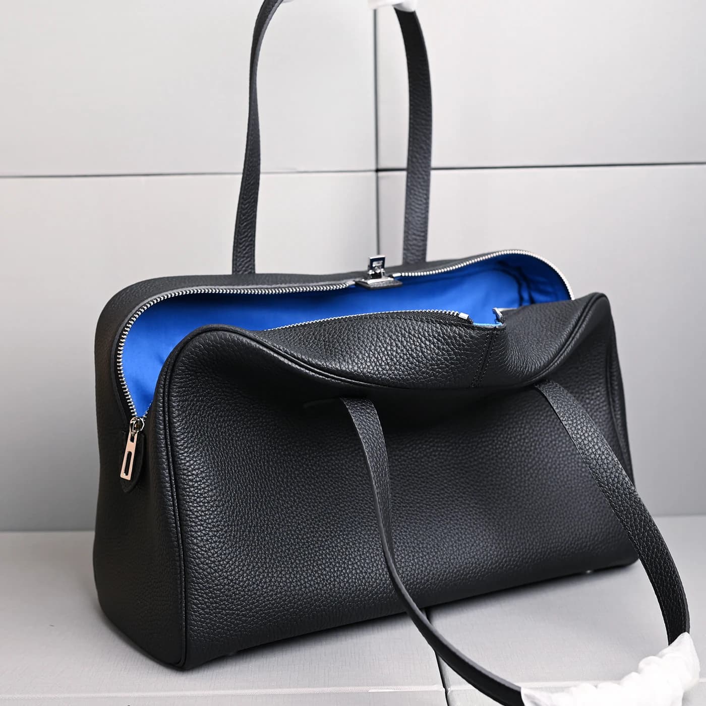 Nouveau Sac à Main en Cuir Véritable 35 cm Grande Capacité en Cuir de Vachette Pleine Fleur pour Fem