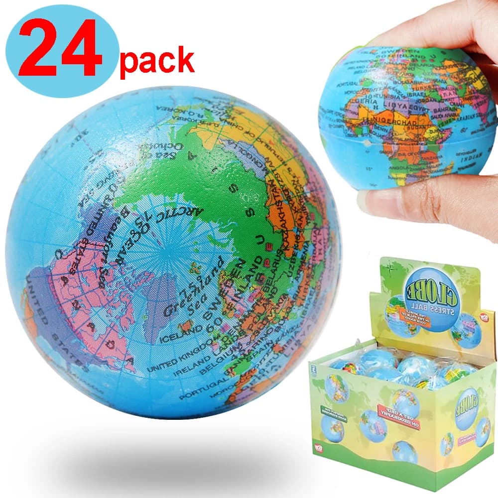 Balles à presser la terre, Globe en mousse souple, anti-Stress, jouets à presser, exercice de poigne