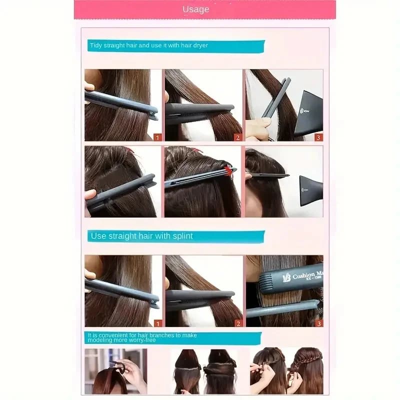 Peigne en V pour cheveux, coiffure, finition, lissage, attelle, outil de coiffure, clip spécial pour