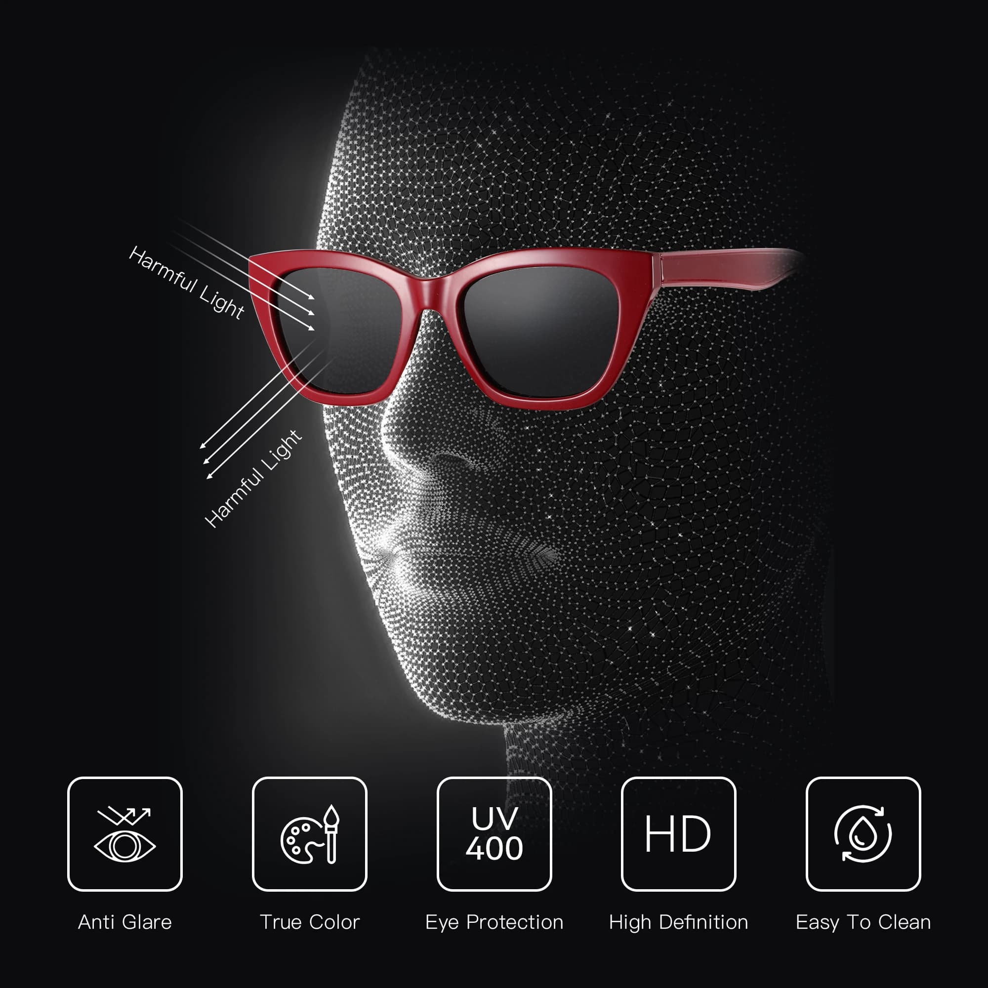 ZENOTTIC-Lunettes de soleil polarisées carrées pour femmes, protection UV400, papillon, lunettes de 