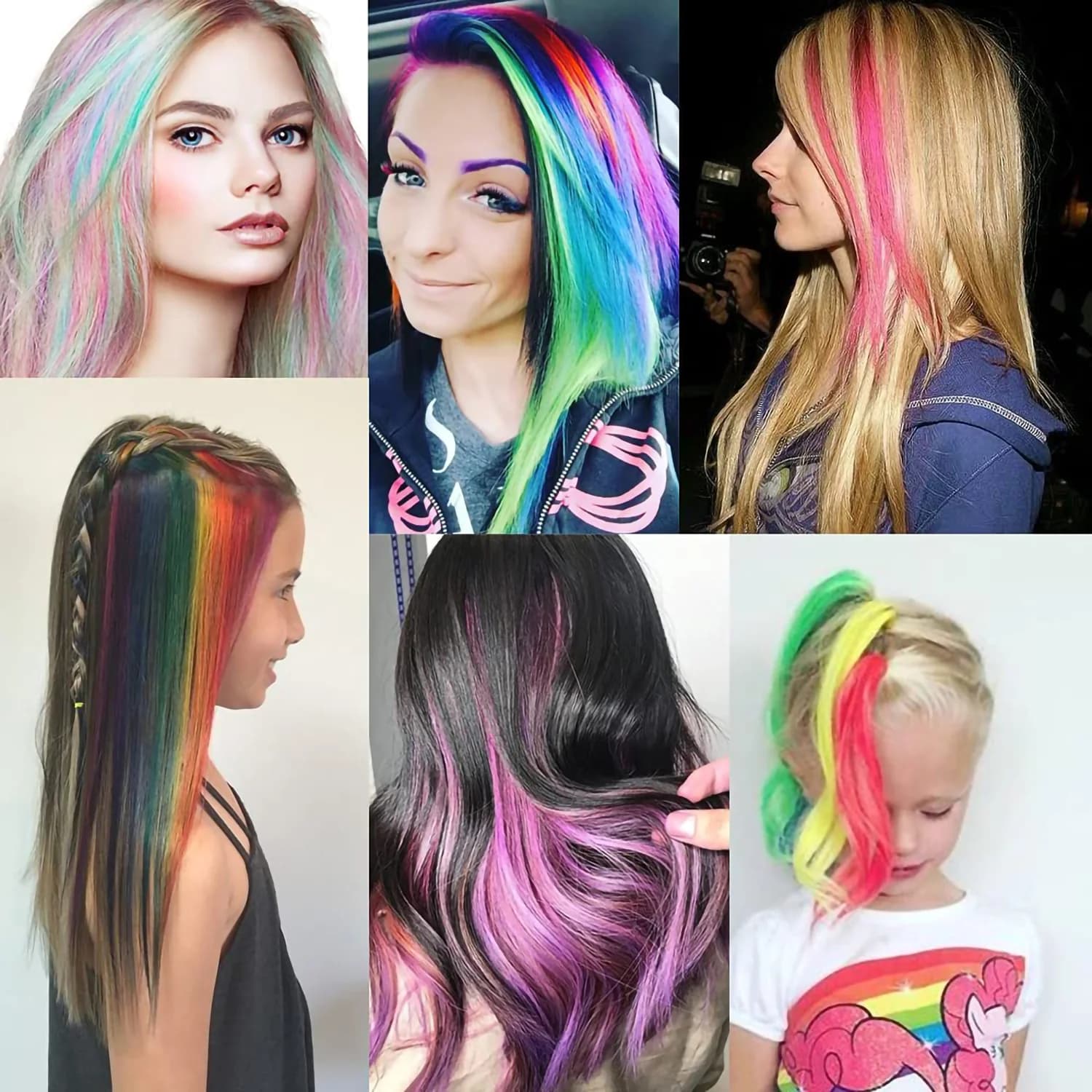 Extensions capillaires synthétiques lisses de 20 pouces, postiches de couleur lumineuse, pinces à ch