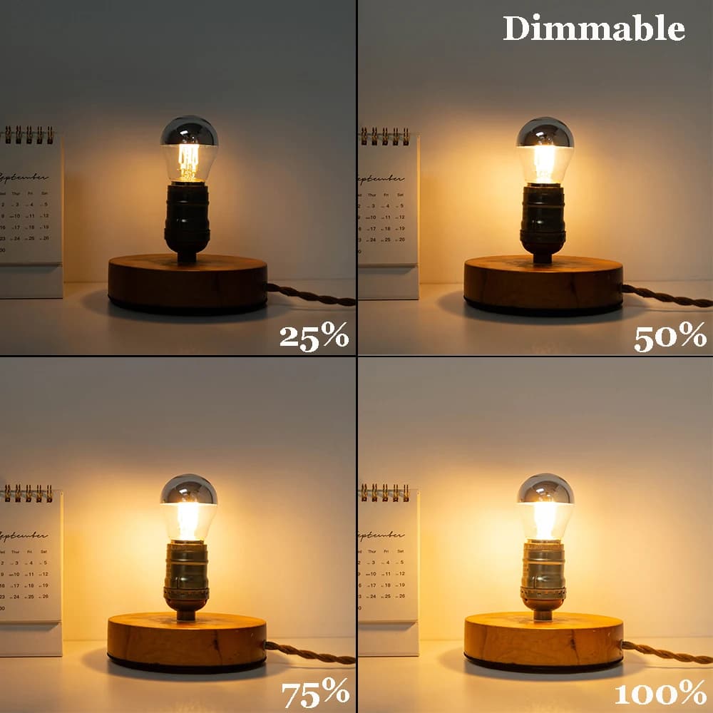 Ampoule Vintage à Intensité Réglable, Suspension à Filament Décoratif, Half Chrome, 4W, 2700K, 220V,