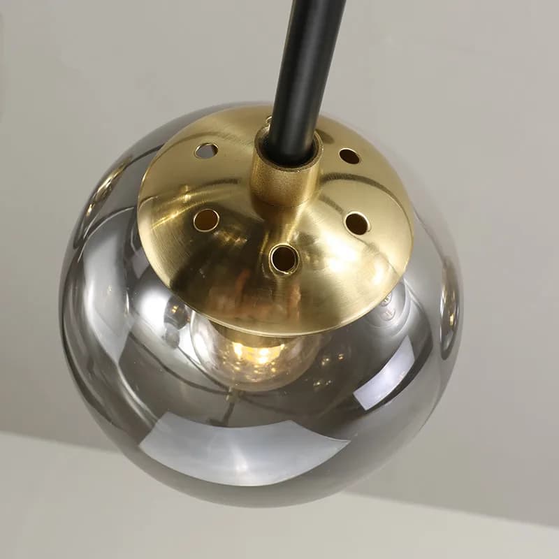 Lustre boule de verre moderne nordique Led boule ronde pendentif lumières intérieur noir rétro Vinta