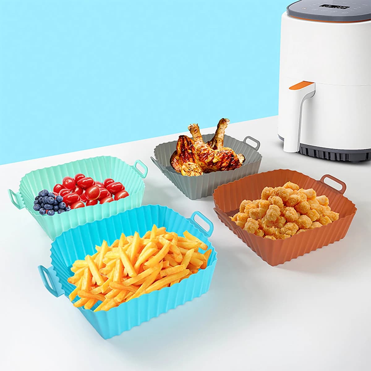 Pot de revêtement en Silicone pour friteuse à Air, panier de friteuse à Air, Gadgets de cuisine, pla