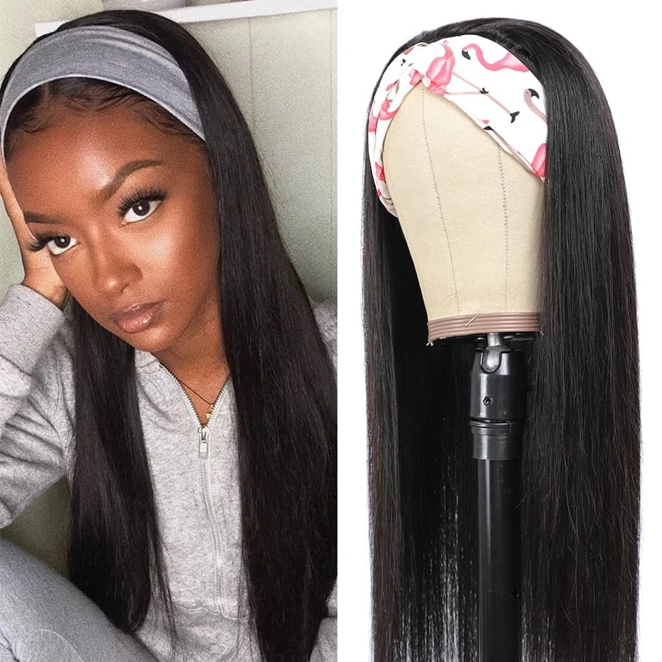 Perruque lisse brésilienne Sophia pour femme, cheveux humains, sans colle, densité 180%, bling hair,