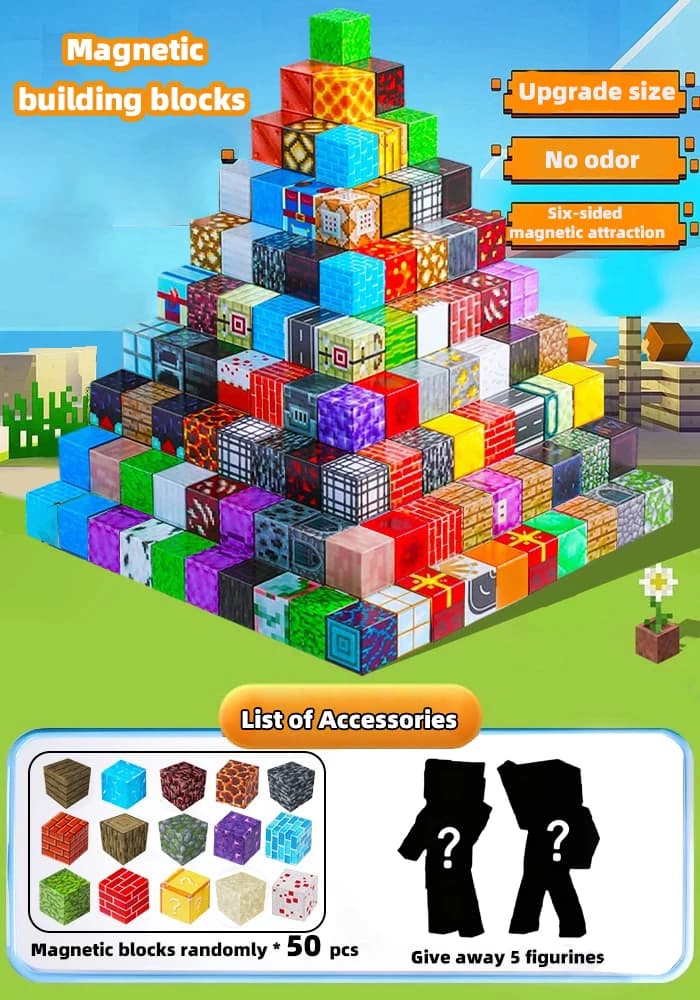 Blocs de construction magnétiques, ensemble complet de blocs de construction pour enfants, jouets d'