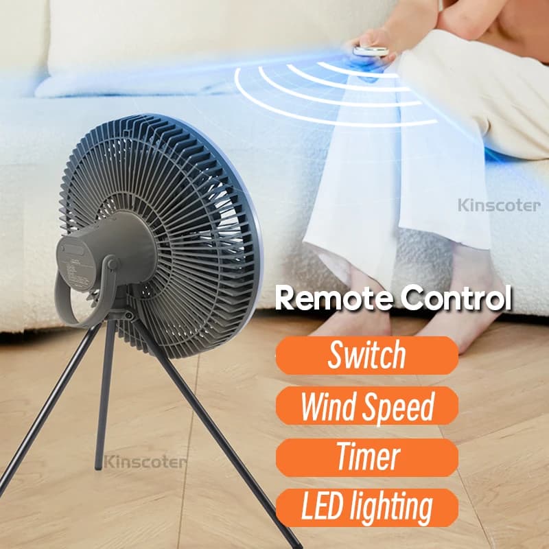 KINSCOTER Ventilateur de camping en plein air 10000 mAh, grand ventilateur de plafond de 11 pouces a