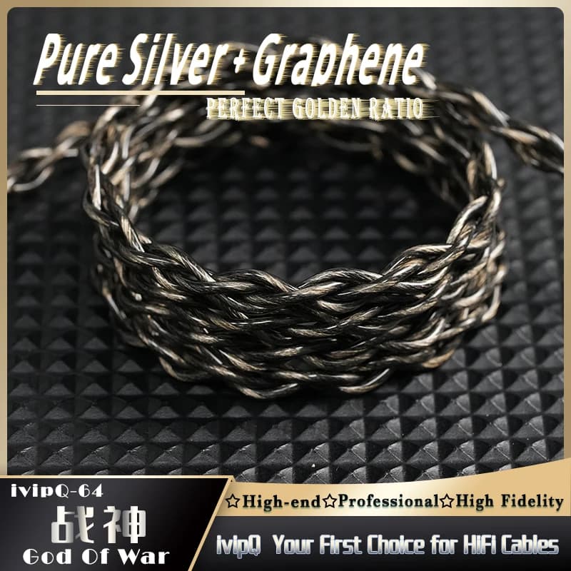 Câble de mise à niveau pour écouteurs HiFi ivipQ-64 God of War, 7N, graphène imprégné d'huile d'arge