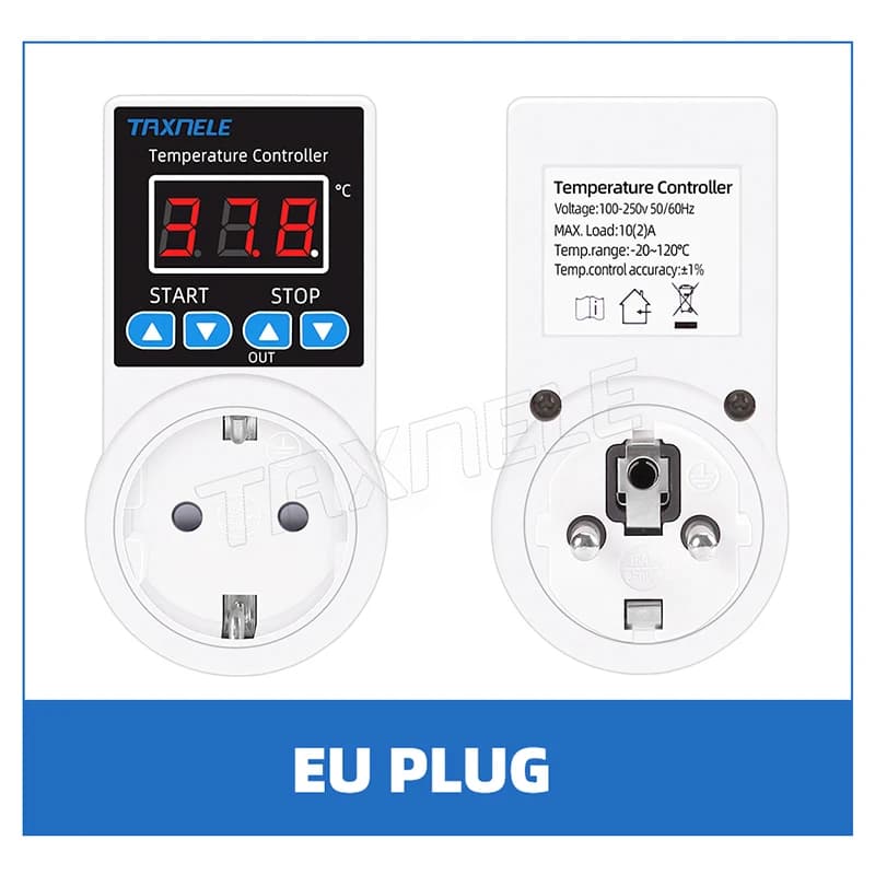 Prise Thermostat régulateur de température numérique prise de courant 110V 220V capteur NTC sonde ch