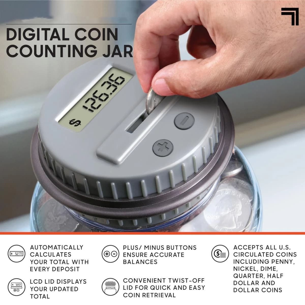 Tirelire intelligente à piles avec écran LCD, figurines de pièces de monnaie numériques, maintien de