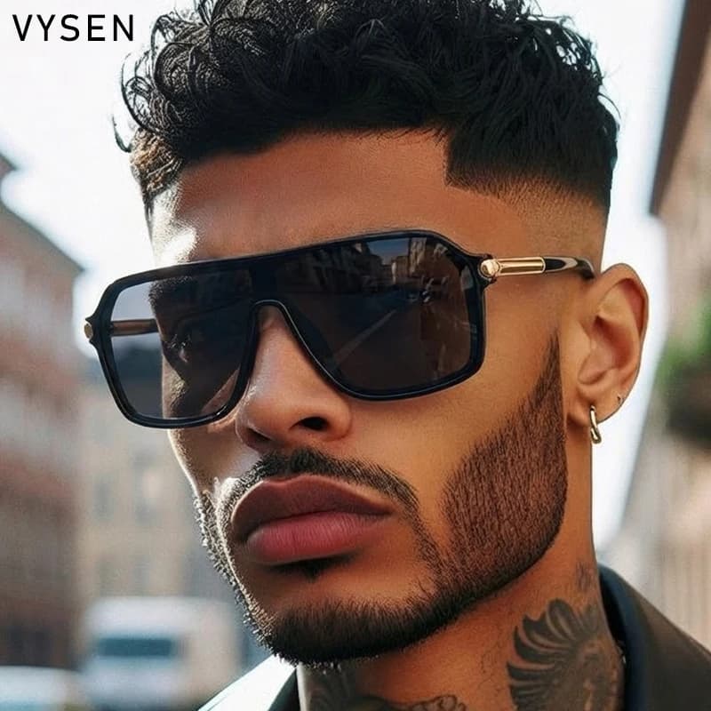 Steampunk une pièce bouclier lunettes de soleil hommes 2026 marque de luxe Vintage surdimensionné mé