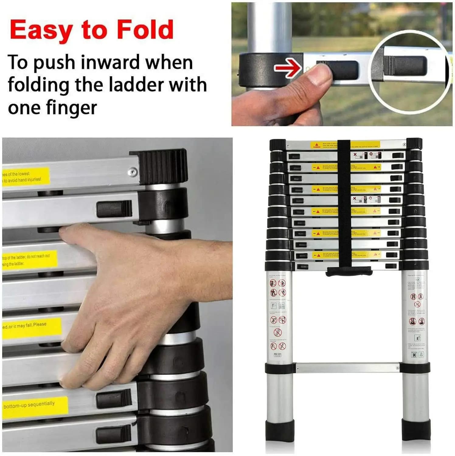 EFAN 2.6M-6.2M échelle télescopique échelle de Loft Portable, échelles en aluminium échelles de gren
