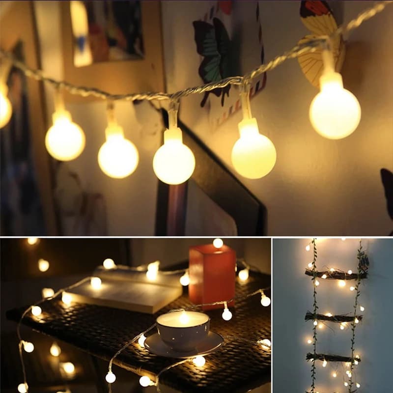 Guirlande lumineuse de Noël extérieure étanche 5V, boules lumineuses féeriques USB, guirlande de lum