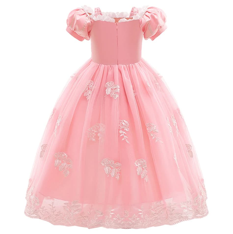 Robe de princesse rose Raiponce pour filles, costume de cosplay, robe élégante pour enfants, carnava