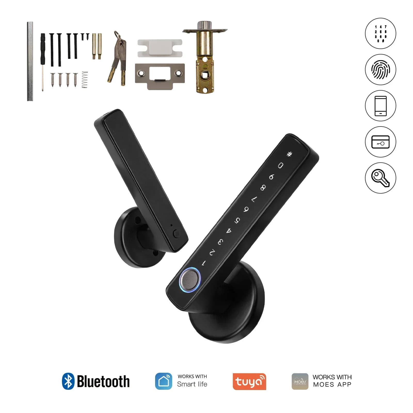 MOES Tuya Bluetooth intelligent empreinte digitale poignée de porte serrure mot de passe électroniqu