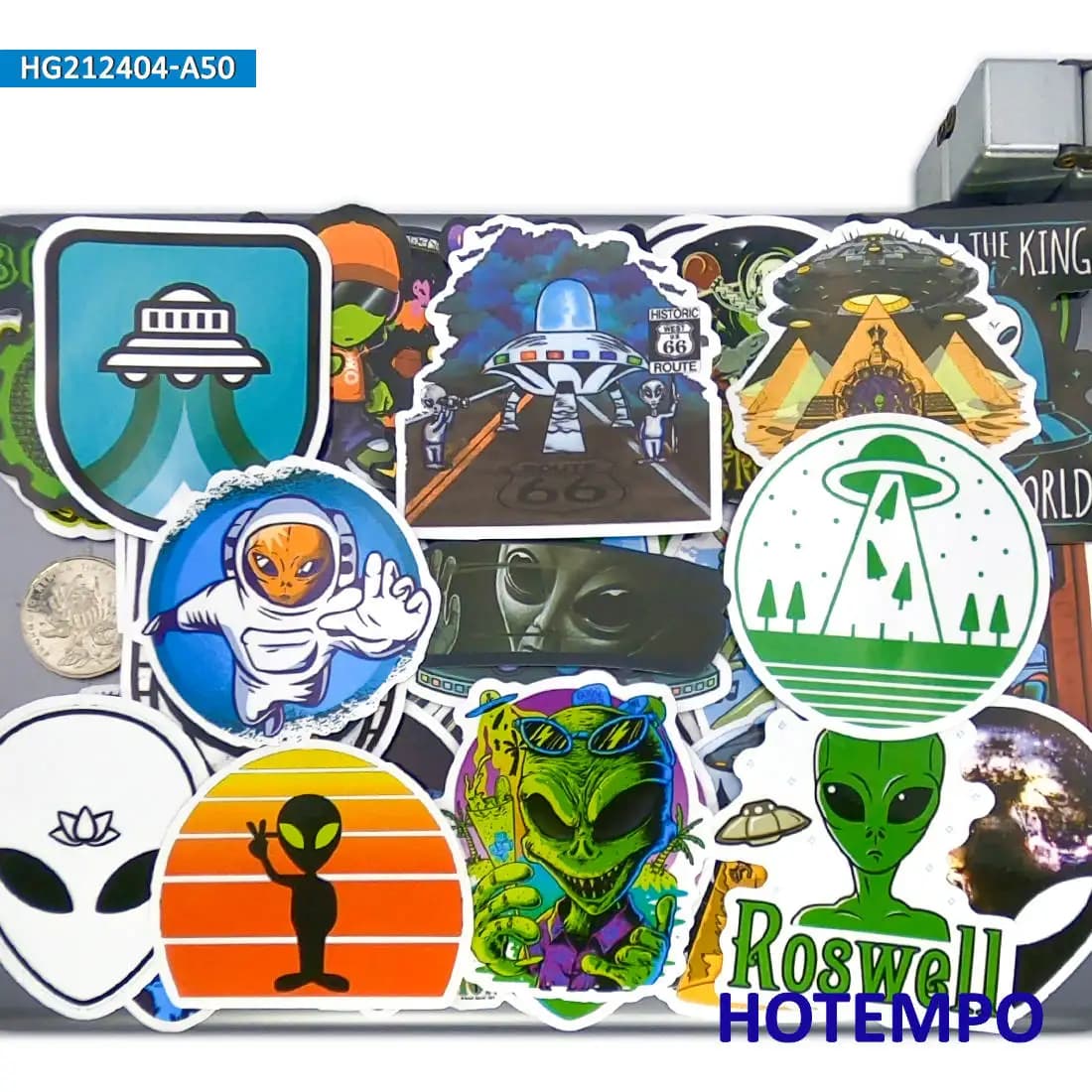 20/30/50 pièces, Autocollants Retro Aliens, Espace, Roswell, ET, OVNI, Drôles de décalcomanies, pour