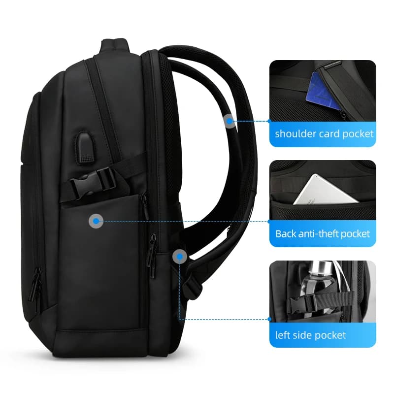 MARK RYDEN-sac à dos étanche pour hommes, 15.6 pouces, avec poches multicouches, chargement USB, pou