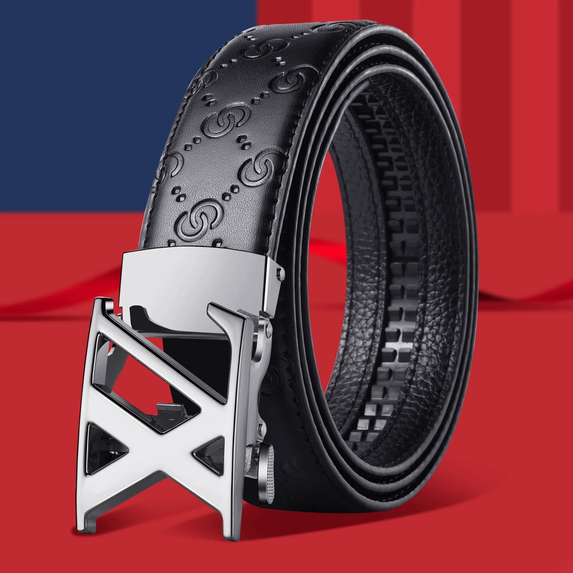 Ceinture homme haut de gamme à boucle automatique, style business décontracté, pour pantalon