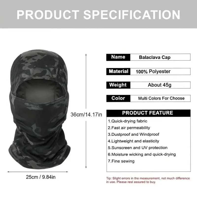 Cagoule de Camouflage, chapeau de cyclisme, masque complet, Sports de plein air, chasse, randonnée, 