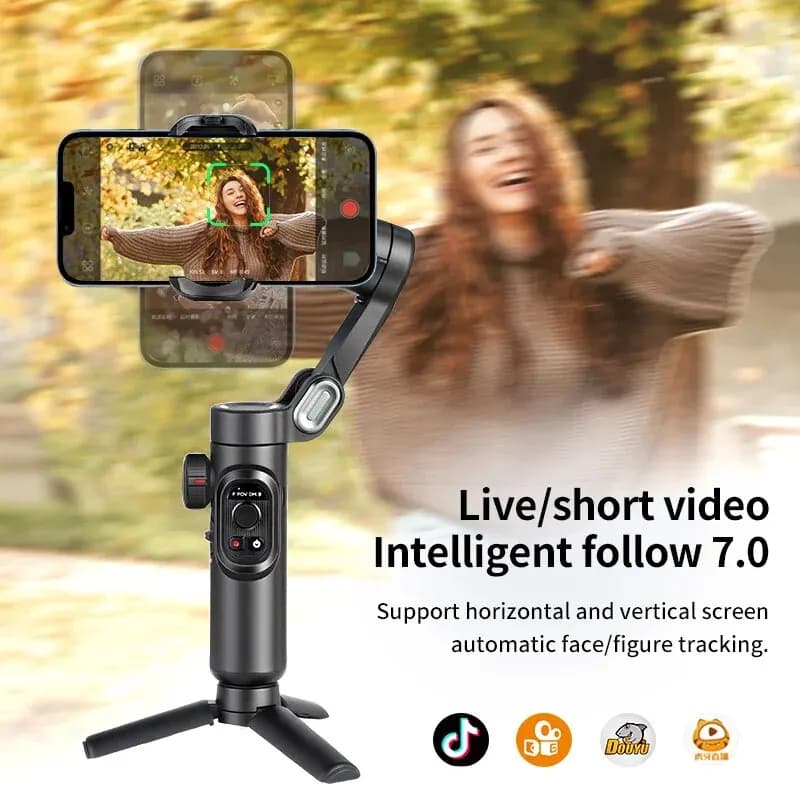 AOCHUAN stabilisateur de cardan portable 3 axes SmartXE pour Smartphone pour iPhone Android AI suivi