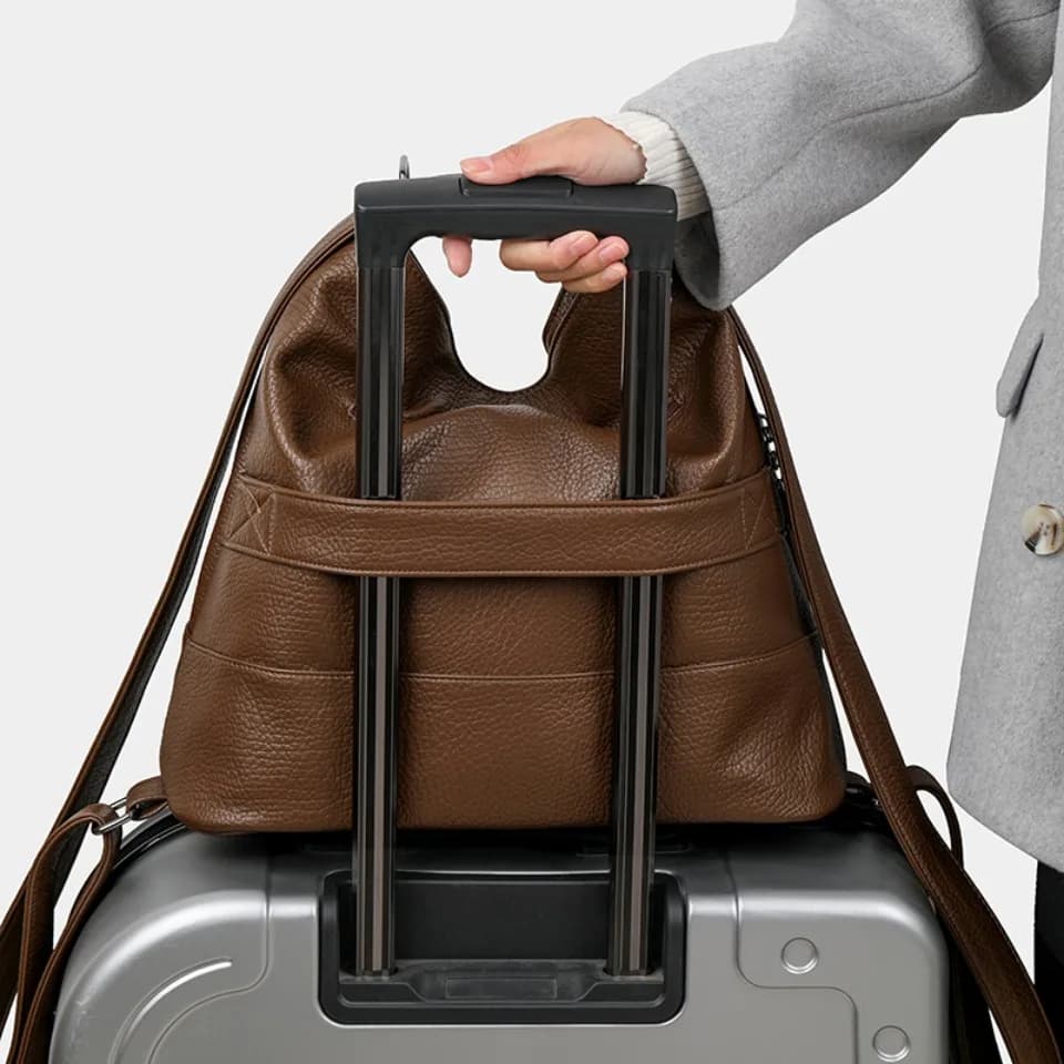Sac à dos en cuir de qualité supérieure pour femmes, sac à dos de grande capacité pour les déplaceme
