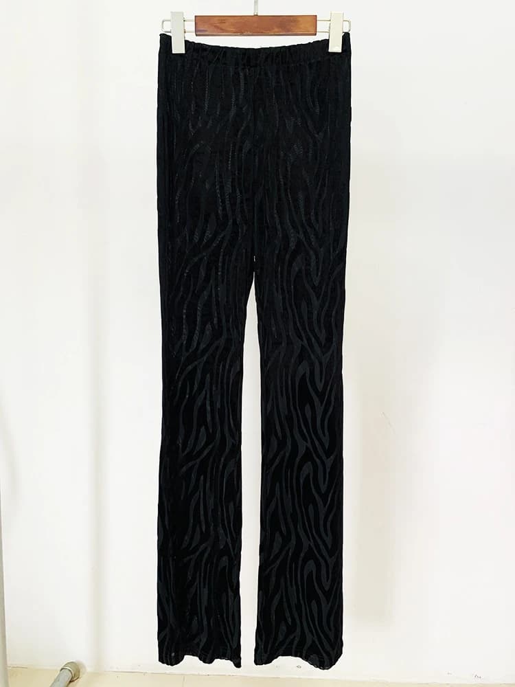 HIGH STREET Nouveauté 2026 Ensemble de costume de créateur pour femme, en velours gaufré à effet tra