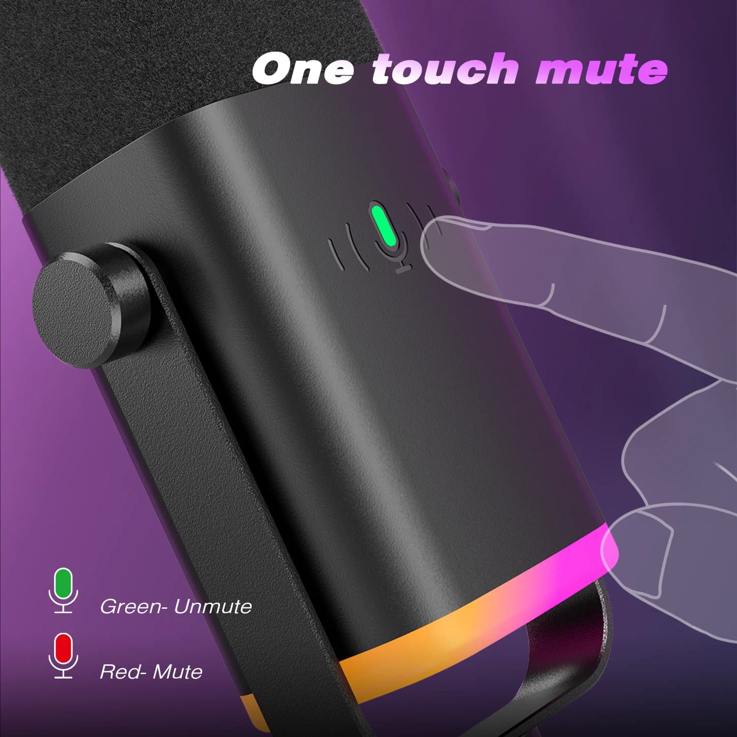 FIFINE-Microphone dynamique USB/XLR avec bouton tactile muet, prise téléphonique pour sauna, command