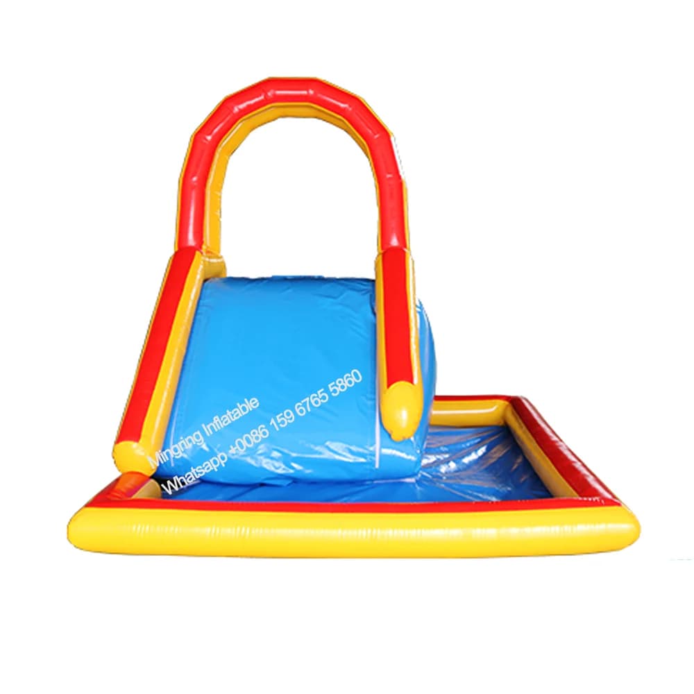 Toboggan aquatique gonflable combiné avec château gonflable et piscine, parc aquatique pour enfants