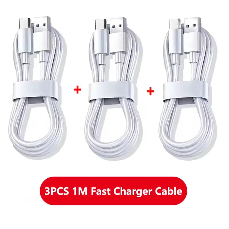 3 pièces 6A 100W Type C câble de charge Super rapide cordon de données pour Samsung Huawei Xiaomi Re