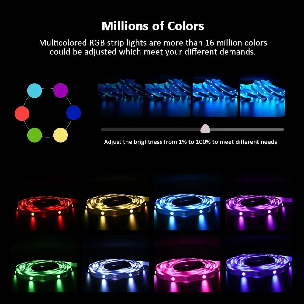 Bande lumineuse LED RGB 5050 5V USB, 3 touches de contrôle, bande lumineuse Flexible adaptée à la lu