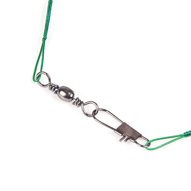 Ligne de pêche en acier Anti-morsure, Leader de fil d'acier avec accessoire de pêche pivotant, laiss