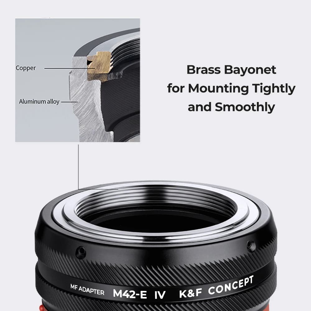 K & F Concept IV Pro adaptateur d'objectif pour appareil photo Sony M42 Nikon F Canon EF objectif po