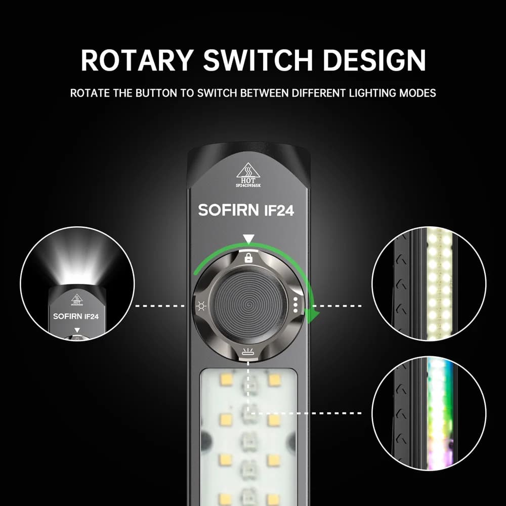 Sofirn-IF24 RGB Light SST40 2000strada Lampe de poche LED injuste, Pipeline 5V, 18650 USB C, Torche 