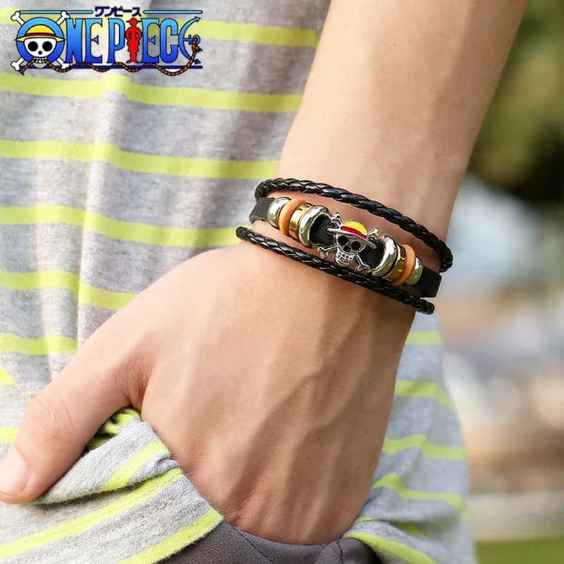 Bracelet une pièce en cuir Vintage européen et américain, périphériques d'animation, accessoires de 
