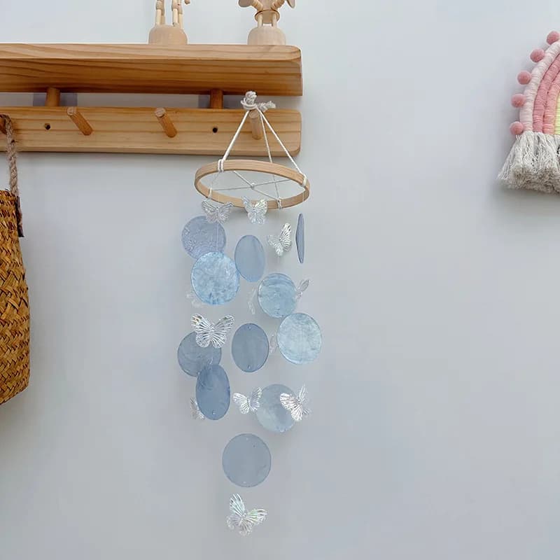 Carillons éoliens en coquillage papillon, attrape-rêves suspendu pour jardin, extérieur, intérieur, 