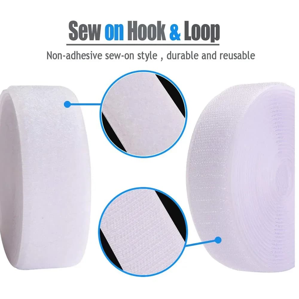 Bande de fixation Non adhésive à coudre sur crochet et boucle, 5 mètres, bandes arrière en Nylon, fi