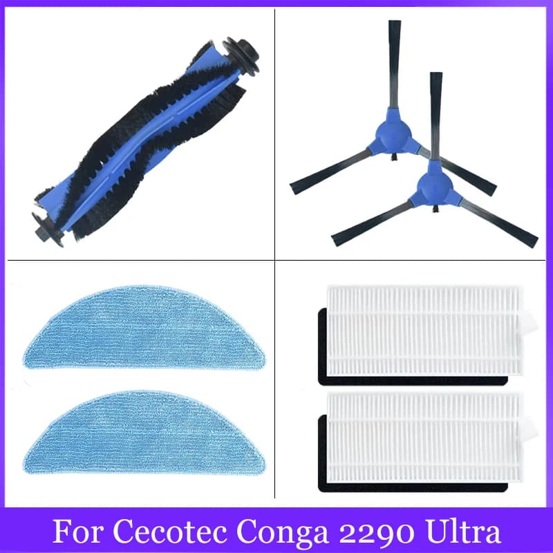 Pièces de rechange pour aspirateur Robot Cecotec Conga 2290 Ultra, brosse principale/latérale, filtr