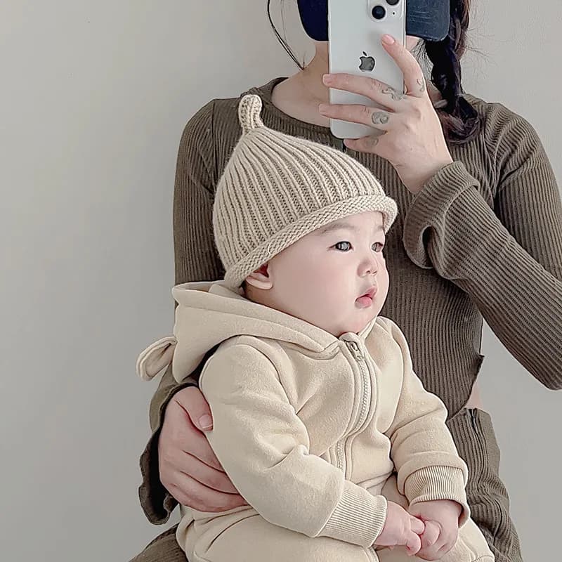 Bonnet en laine au crochet pour enfants, bonnet pull mignon pour bébé, bonnets chauds pour tout-peti