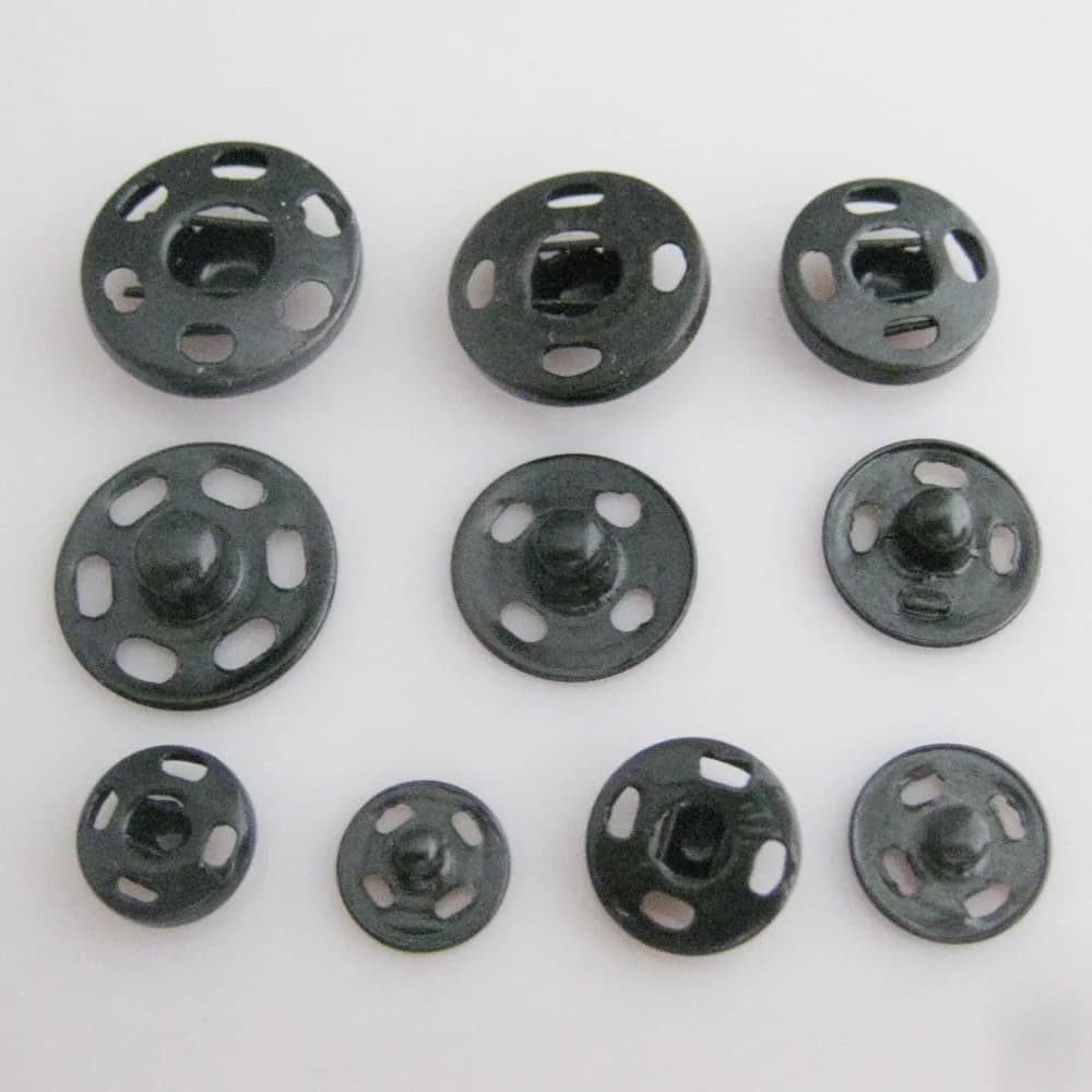 1 carte boutons pression de fixation en fer pour vêtement rond 5 tailles accessoires de couture bric