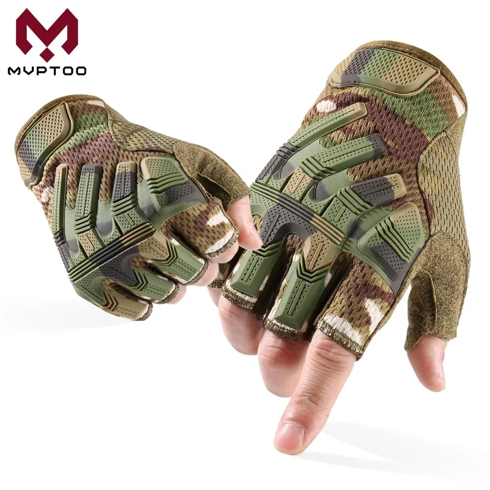 Gants tactiques sans doigts pour hommes, sport, Airsoft, Combat, Paintball, tir, chasse, conduite, t