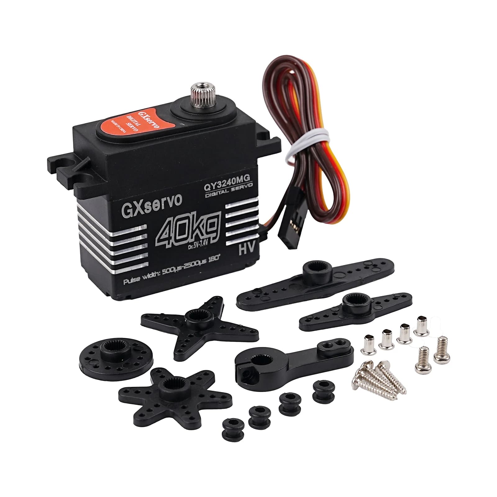Servo numérique 40KG, engrenage métallique à couple élevé, étanche IP67, 180/270 degrés pour 1:8 1:1