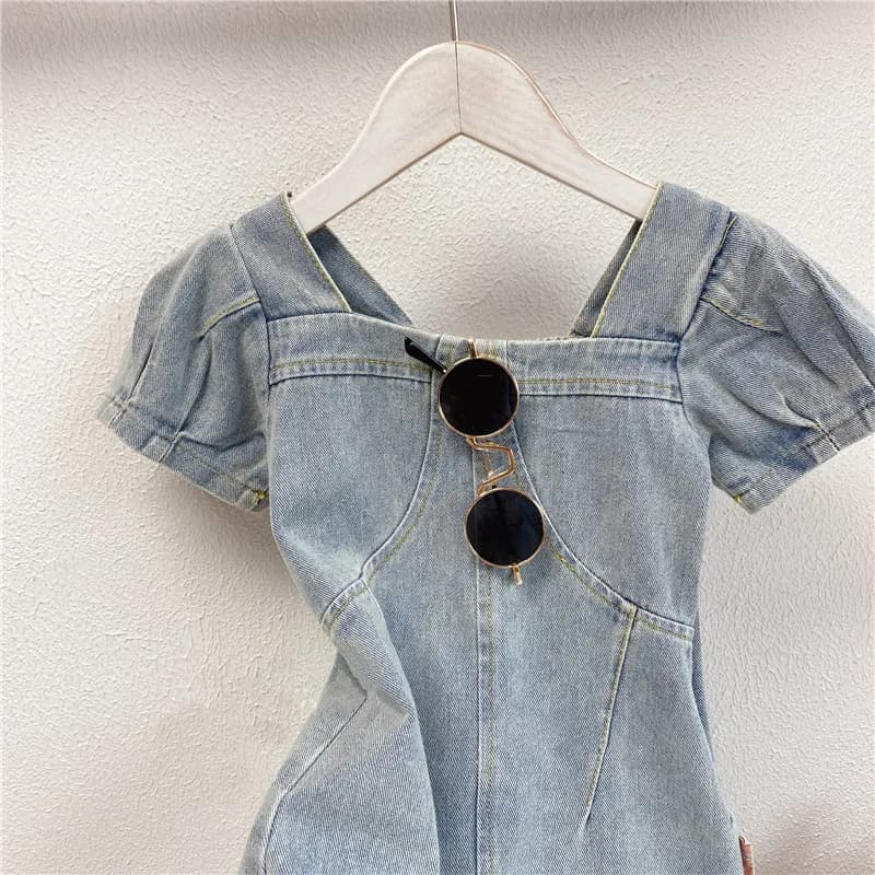 Nouvelle Robe en Jean pour Filles Été 2026 Style Coréen Tendance Manches Courtes Manches Bouffantes 