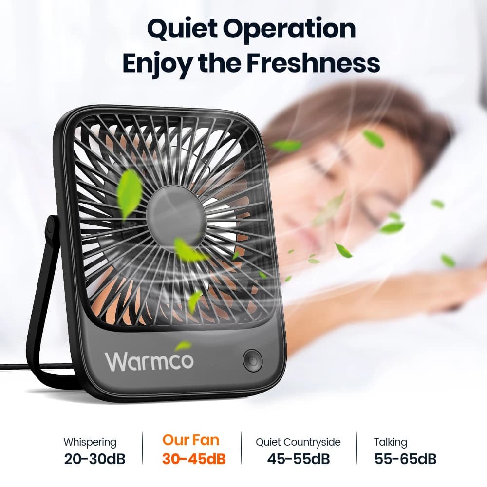 Warmco Mini ventilateurs de bureau USB ventilateur de refroidissement de bureau USB-C portable 3 vit