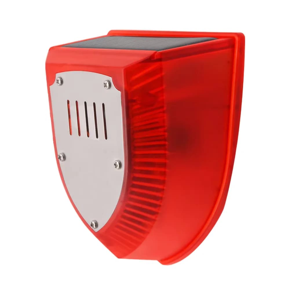Alarme solaire extérieure avec capteur de mouvement, sons de tir, son d'aboiement de chien et lumièr