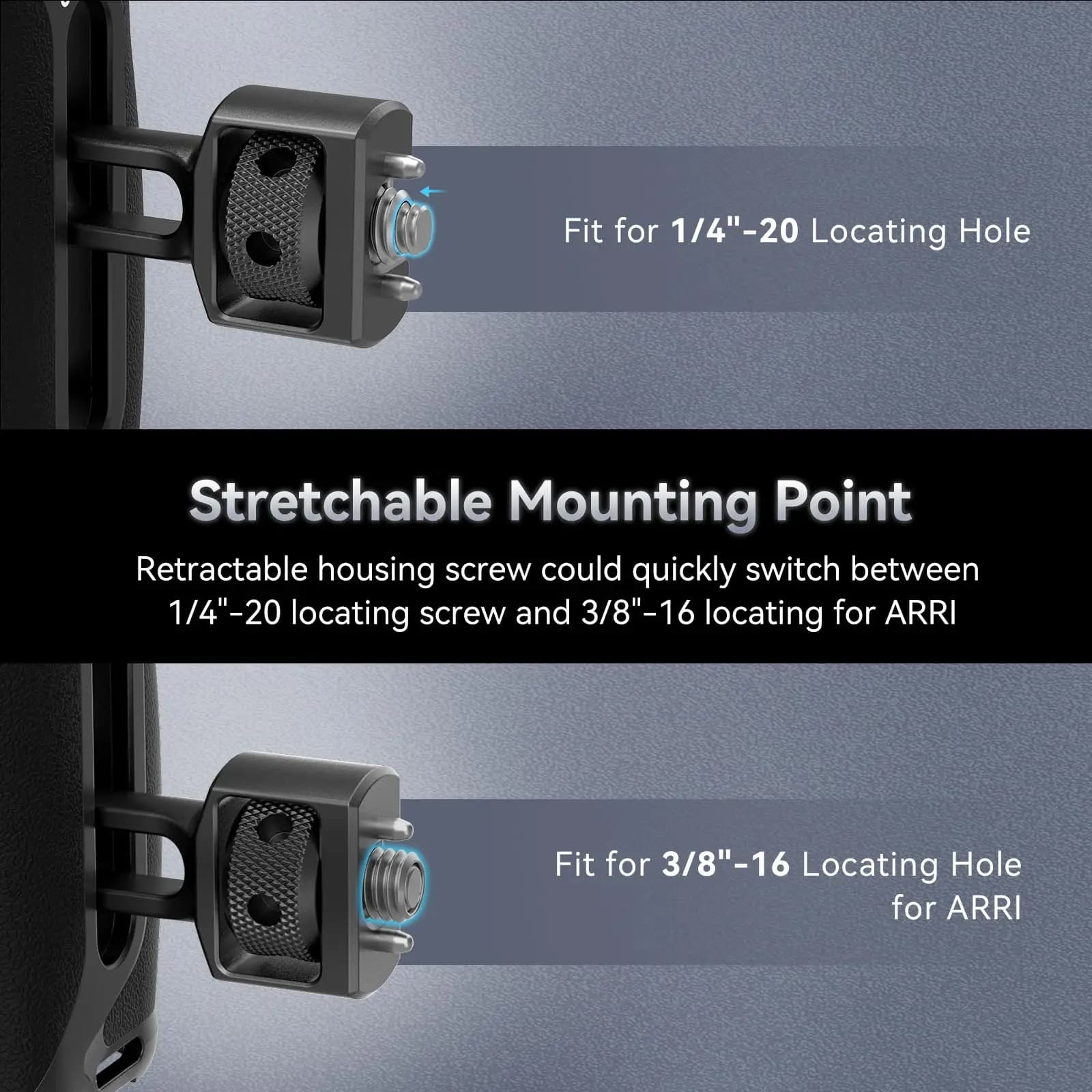 Poignée latérale SmallRig avec vis de localisation deux en un 1/4 "et 3/8", poignée universelle pour
