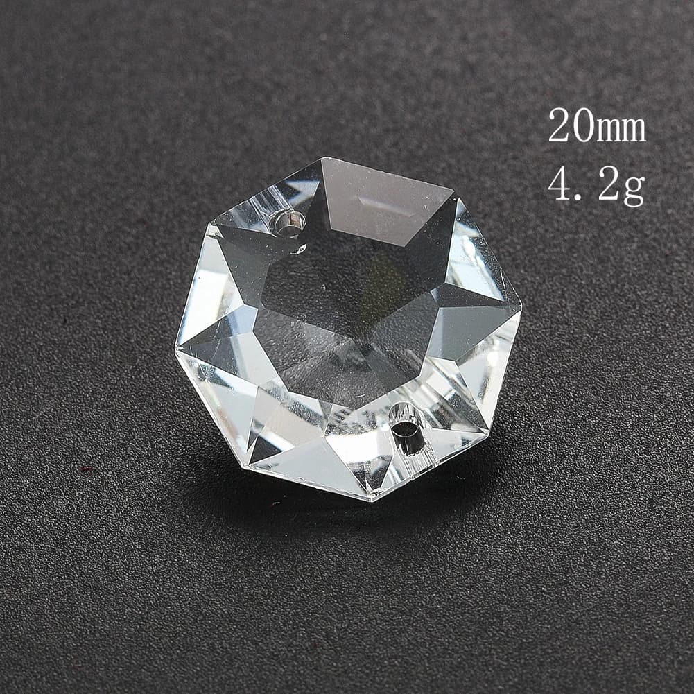 Pièces de lustre en perles de cristal K9, 20mm, 10 pièces, prisme à facettes de remplacement, perles